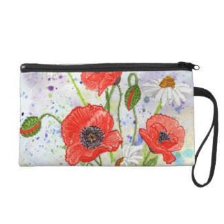 'Poppies' Wristlet Bag