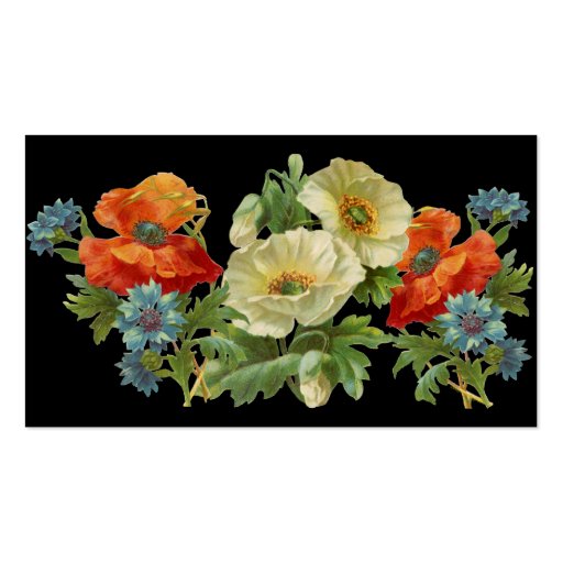 Poppy and Cornflowers Floral Art Business Cards (back side)