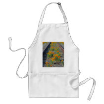 Poppy and Railroad tracks apron by ERBazor Poppy and Railroad tracks apron