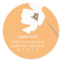 Poppy Blossom Round Address Label sticker