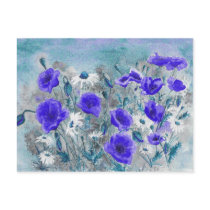 'Poppy Blue' Postcard