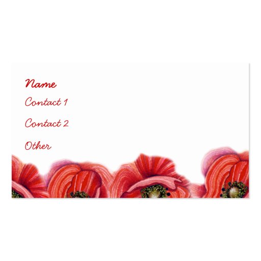 Poppy Border Profile Card Business Card Templates (front side)
