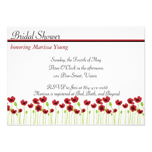 Poppy Bridal Shower Invitation