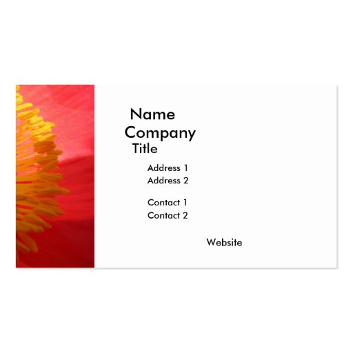 Poppy Business Card (front side)