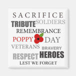 Poppy day words - Magnet