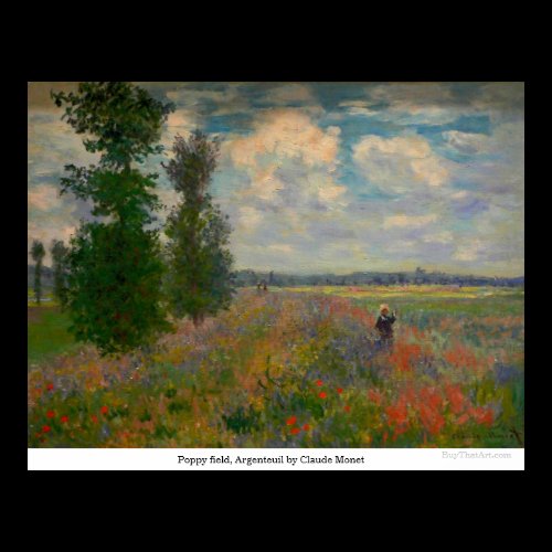 Poppy field, Argenteuil by Claude Monet Poster