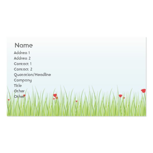 Poppy Field - Business Business Card (front side)