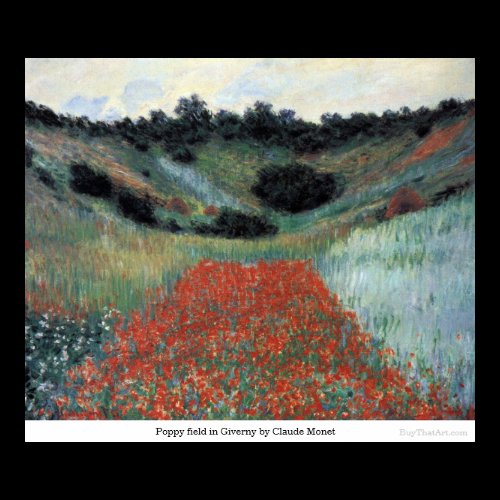 Poppy field in Giverny by Claude Monet Posters