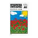 Poppy field stamp
