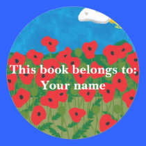Poppy field, This book belongs to:Your name stickers