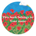 Poppy field, This book belongs to:Your name stickers