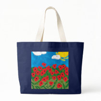 Poppy field tote bags by jtgauntt Poppy field tote bags