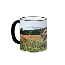 Poppy Fields Dog coffee mug mugs