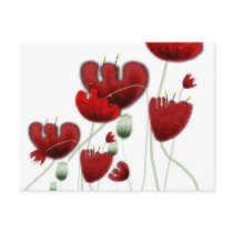 Poppy flora landscape red romantic dolce postcard