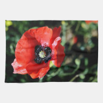 Poppy Flower floral kitchen tea towel american mojo kitchen towels