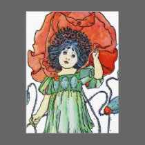 Poppy Flower Girl postcards