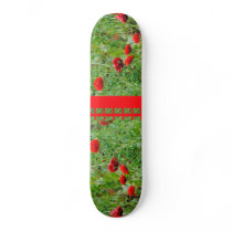 Poppy flowers custom skateboard