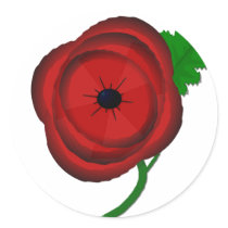 Poppy for Remembrance - sticker