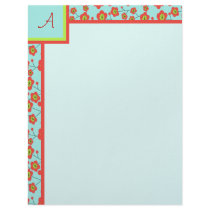 Poppy Fun Monogram Letterhead