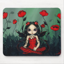 Poppy Garden gothic poppies fairy Mousepad by strangeling Poppy Garden gothic poppies fairy Mousepad