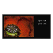 Poppy heart photo card template