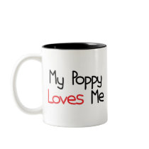 Poppy Loves Me mugs