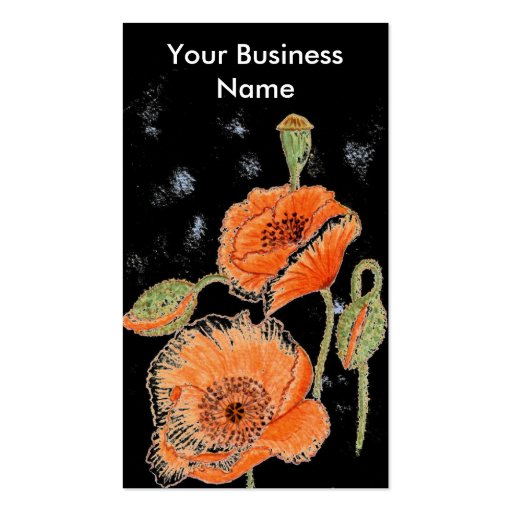 'Poppy Midnight' Profile Card Business Card Templates (front side)