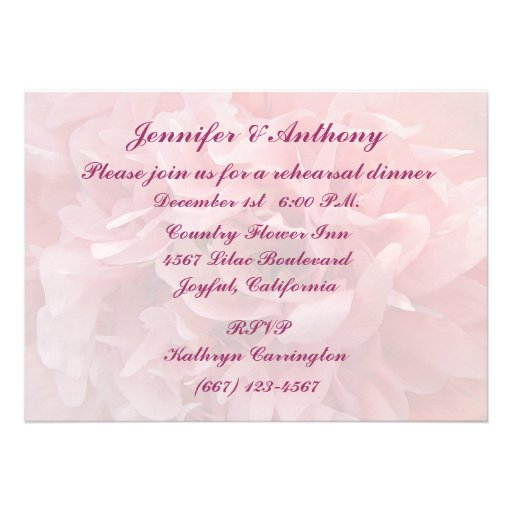 Poppy Petals Rehearsal Dinner Personalized Invites