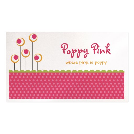Poppy Pink Business Cards (front side)