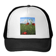 Poppy Prairie Photograph Trucker Hats