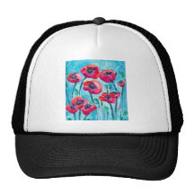 Poppy Sky - Floral Art Trucker Hats