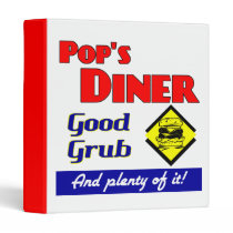 Pops Diner Kitchen Art Recipe Binder binders