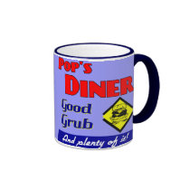 Pops Diner Retro Art Coffee Mug mugs