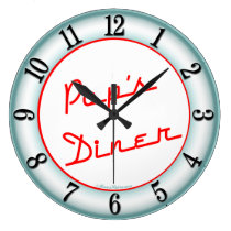 Pops Diner Retro Kitchen Wall Clock wall clocks