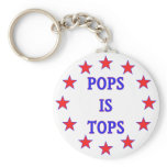 Pops is Tops for Dad keychains