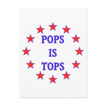 Pops is Tops for Dad Postcard