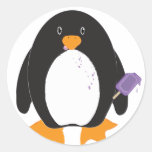Popsicle Penguin Round Stickers