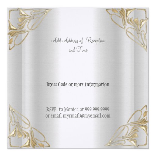 Popular and Elegant  Silver  Wedding Invitation