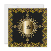 Popular Invitation Birthday Party Black and gold