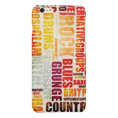 Popular Music Genres and Types on Grunge Glossy iPhone 6 Plus Case