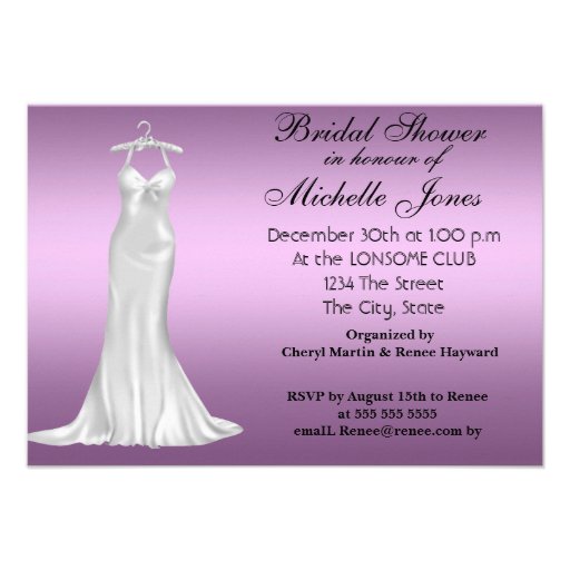 Popular Purple Bridal Shower Purple Invites