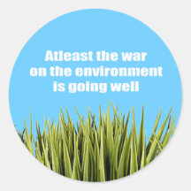 Por lo menos la guerra en el ambiente va bien etiqueta