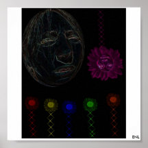 Por lo menos un crecimiento de flor en el cielo poster