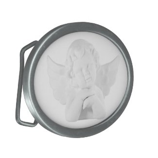 Porcelain Cupid Oval Belt Buckle