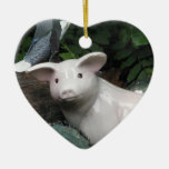 Porcelain Pig Christmas Ornament