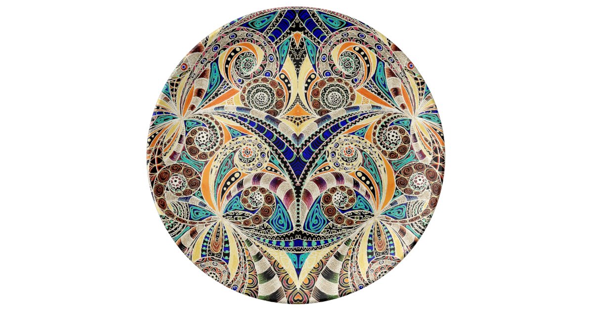 Porcelain Plate Drawing Floral Zazzle