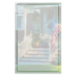 Porch With American Flag Stationery Design