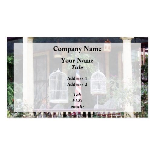 Porch With Bird Cages Business Card Templates