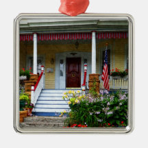 Porch With Front Yard Garden Christmas Ornaments