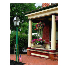 Porch with Hanging Baskets Custom Invites